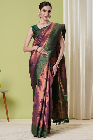 Maroon Banarasi Silk Saree_Kumari Sarees