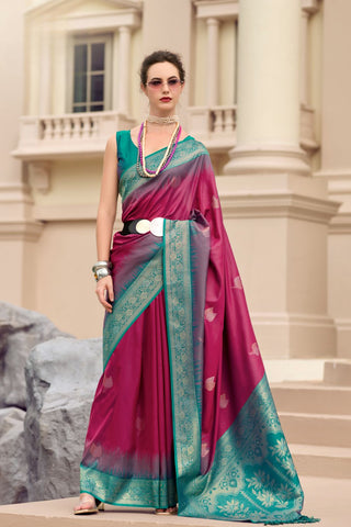 Maroon Soft SIlk Zari Weaving Saree_Kumari Sarees