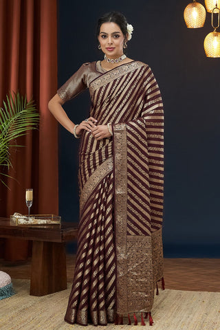 Maroon Pure Georgette Saree_Kumari Sarees