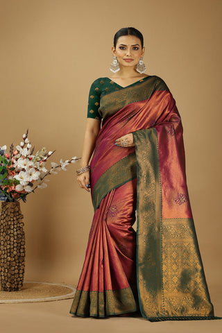 Maroon Banarasi Silk Saree_Kumari Sarees