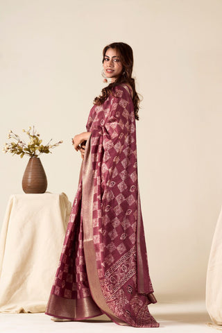 MAROON SOFT DOLA SILK SAREE