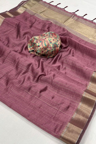 Maroon Chiffon Handloom Weaving Saree_Kumari Sarees