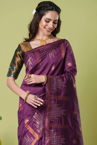 Maroon Banarasi Silk Saree_Kumari Sarees
