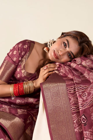 MAROON SOFT DOLA SILK SAREE