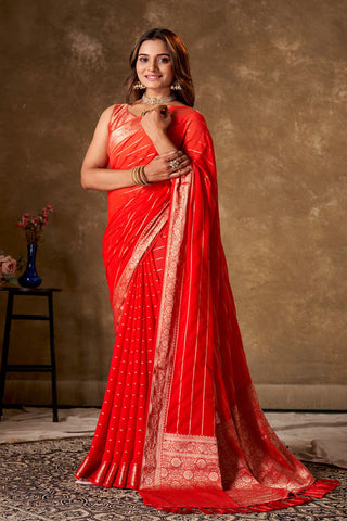 Maroon Georgette Silk Saree_Kumari Sarees