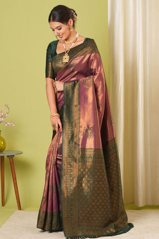 Maroon Banarasi Silk Saree_Kumari Sarees