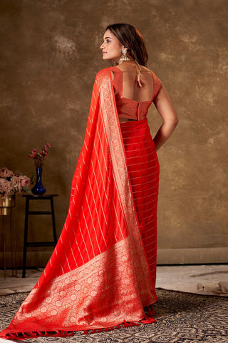 Maroon Georgette Silk Saree_Kumari Sarees