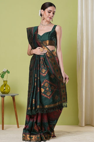 Maroon Banarasi Silk Saree_Kumari Sarees