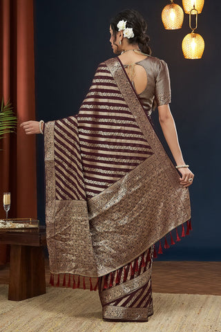 Maroon Pure Georgette Saree_Kumari Sarees