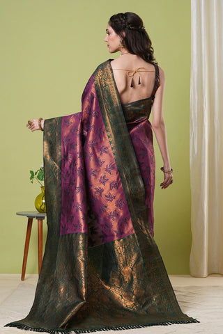 Maroon Banarasi Silk Saree_Kumari Sarees