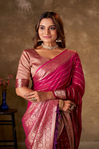 Maroon Georgette Silk Saree_Kumari Sarees