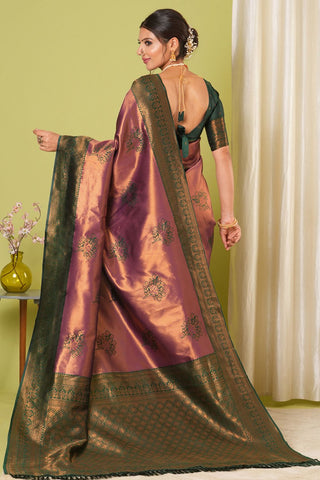Maroon Banarasi Silk Saree_Kumari Sarees