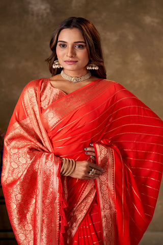 Maroon Georgette Silk Saree_Kumari Sarees