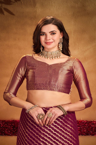 Maroon Georgette Silk Saree_Kumari Sarees
