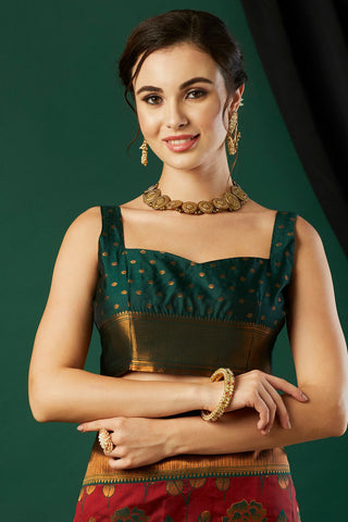 Maroon Banarasi Silk Saree_Kumari Sarees