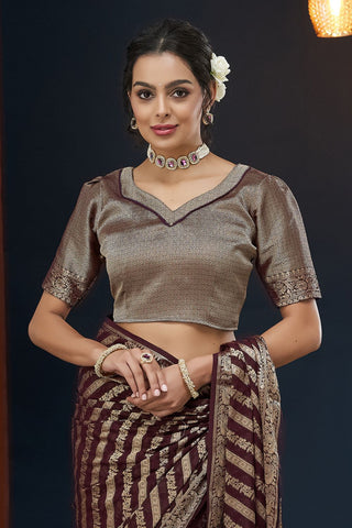 Maroon Pure Georgette Saree_Kumari Sarees