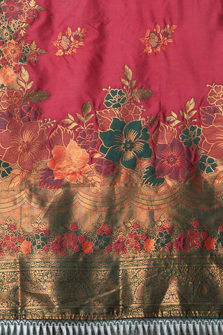 Maroon Banarasi Silk Saree_Kumari Sarees