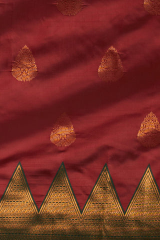 Maroon Banarasi Silk Saree_Kumari Sarees