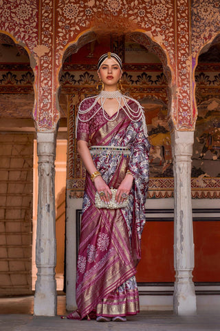 MAROON BANARASI PATOLA SILK SAREE