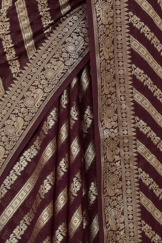 Maroon Pure Georgette Saree_Kumari Sarees