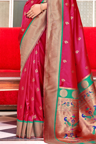 MAROON SOFT PESHWAI PAITHANI SILK SAREE