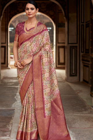 Maroon Pure Handloom Silk Saree