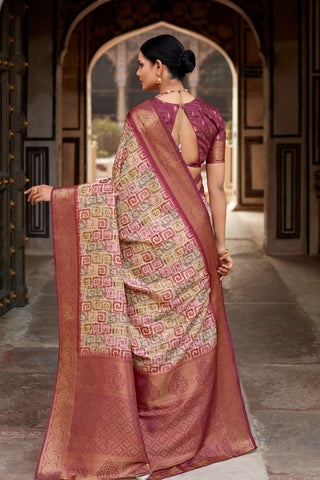 Maroon Pure Handloom Silk Saree