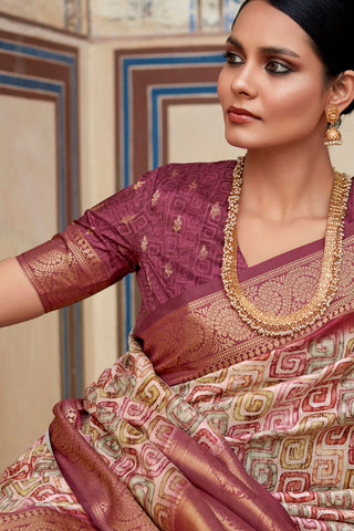 Maroon Pure Handloom Silk Saree