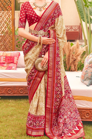 Multi Colour Banarasi Patola Silk Saree_Kumari Sarees