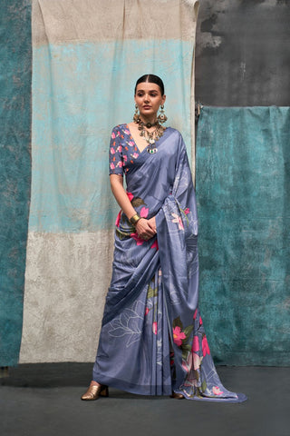 MULTI COLOUR PRINTED PURE SILK CREPE SAREES