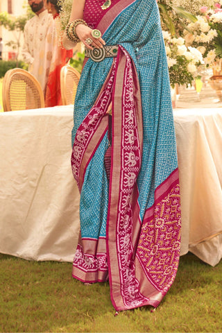 Multi Colour Banarasi Patola Silk Saree