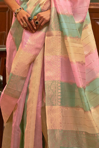 MULTI COLOUR ORGANAZA SEQUINS - VALUE ADDED SAREE