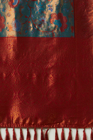 Multi Colour Silk Handloom Weaving Saree_Kumari Sarees