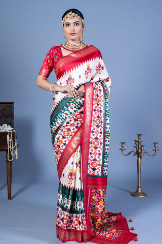 Multi Colour Silk With Luxury Print And Glory Finish Saree_Kumari Sarees