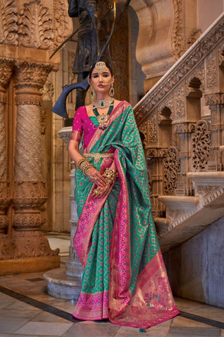 Multi Colour Banarasi Patola Silk Saree