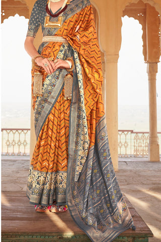 Multi Colour Banarasi Patola Silk Saree