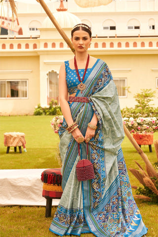 Multi Colour Banarasi Patola Silk Saree