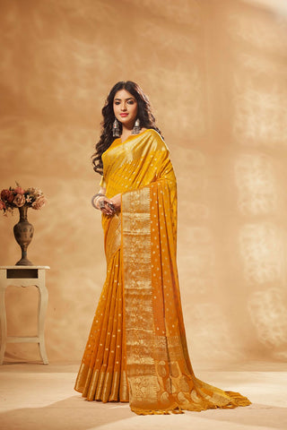 Mustard Georgette Saree