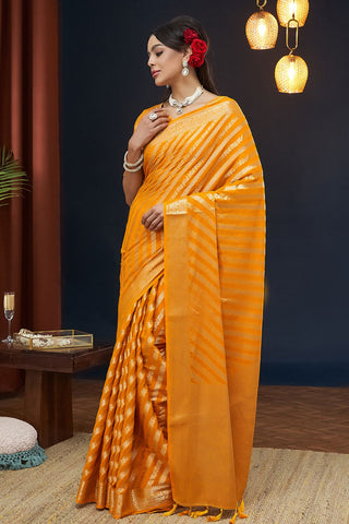 Mustard Pure Georgette Saree_Kumari Sarees