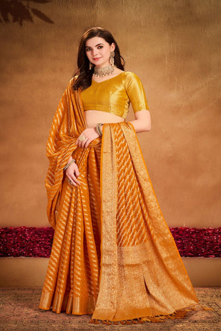 Mustard Georgette Silk Saree_Kumari Sarees