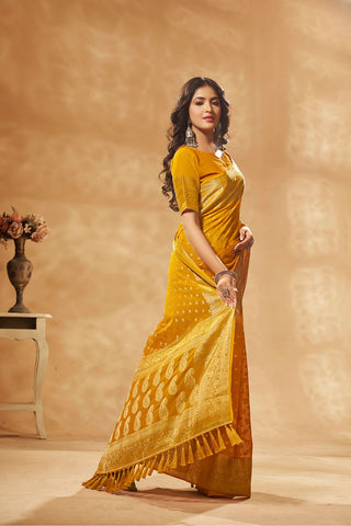 Mustard Georgette Saree