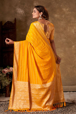 Mustard Georgette Silk Saree_Kumari Sarees