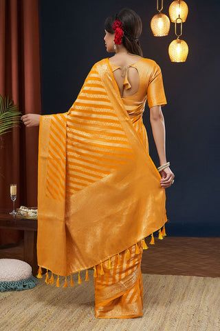 Mustard Pure Georgette Saree_Kumari Sarees