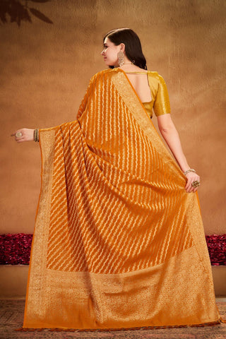 Mustard Georgette Silk Saree_Kumari Sarees