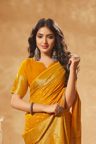 Mustard Georgette Saree