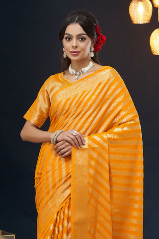 Mustard Pure Georgette Saree_Kumari Sarees