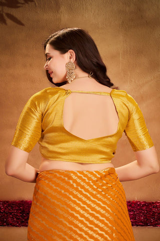 Mustard Georgette Silk Saree_Kumari Sarees