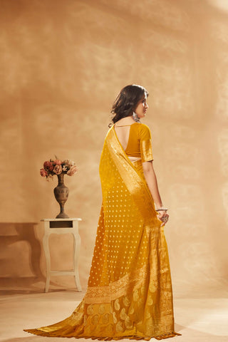 Mustard Georgette Saree