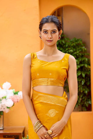 Mustard Dola Silk Saree