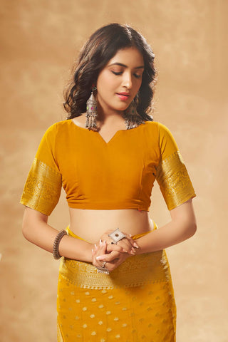 Mustard Georgette Saree